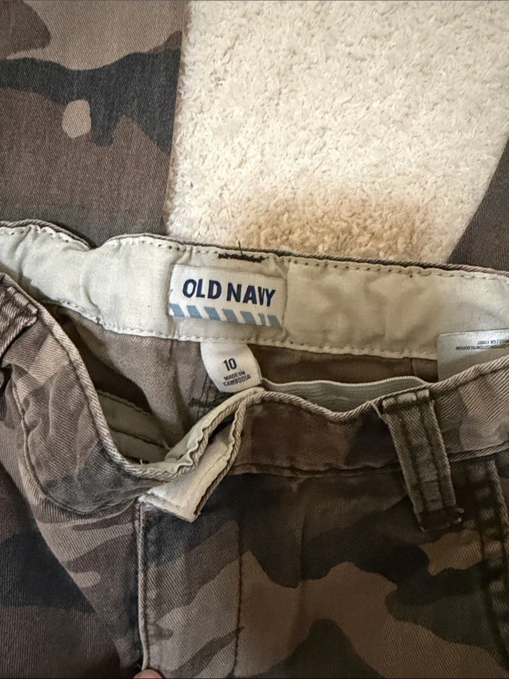Old Navy Boys Camo Cargo Pants - Green & Brown